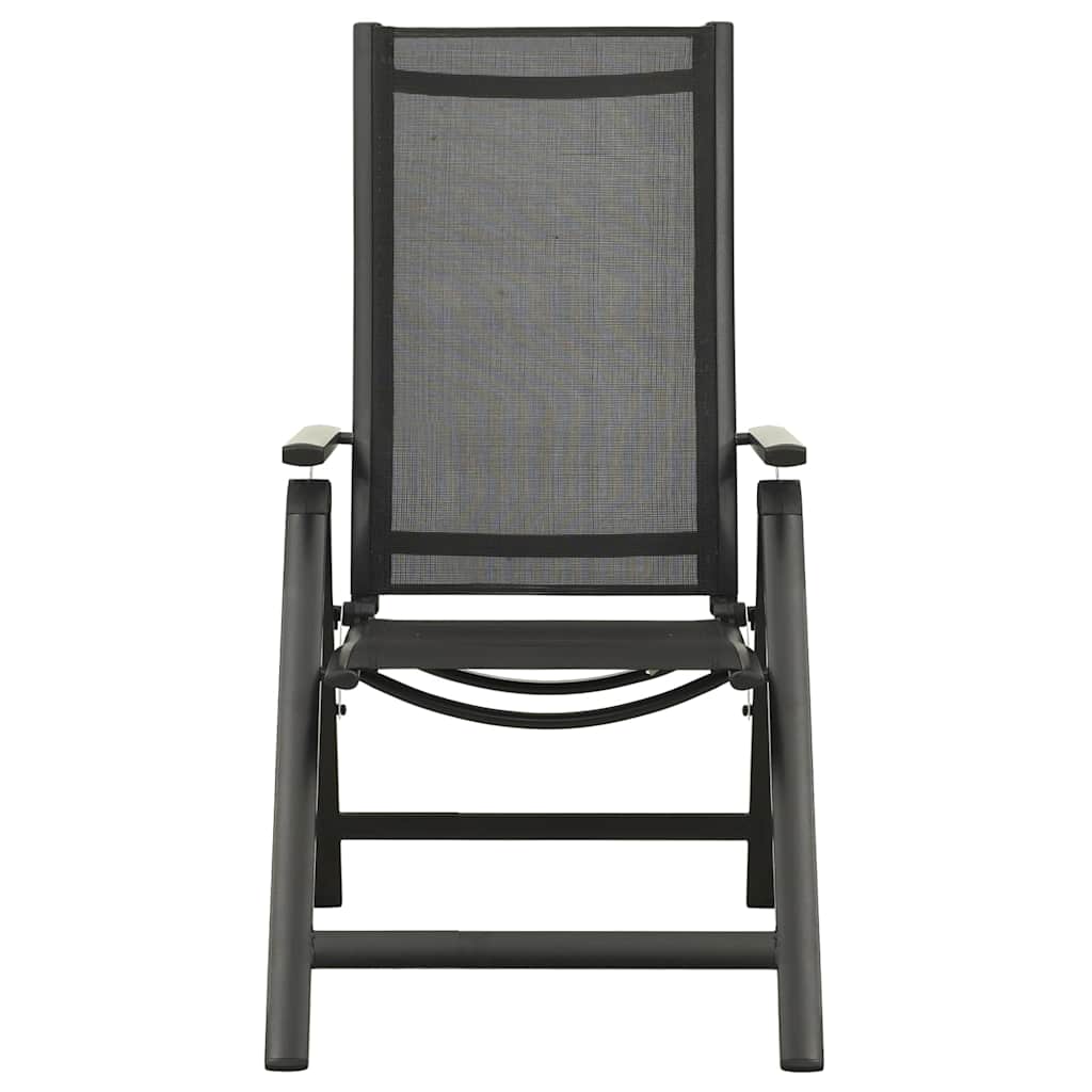 Vidaxl tuinstoelen 2 st inklapbaar textileen aluminium zwart