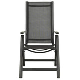 Vidaxl tuinstoelen 2 st inklapbaar textileen aluminium zwart