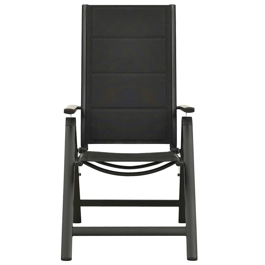 Vidaxl tuinstoelen 2 st inklapbaar textileen aluminium zwart
