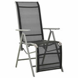 Vidaxl tuinstoelen 2 st verstelbaar textileen aluminium zilverkleurig