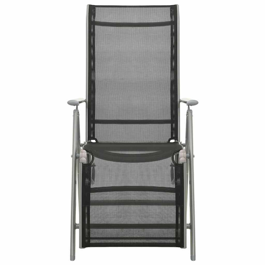 Vidaxl tuinstoelen 2 st verstelbaar textileen aluminium zilverkleurig