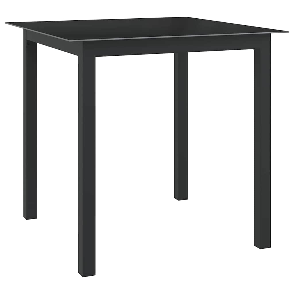 Vidaxl tuintafel 80x80x74 cm aluminium en glas zwart