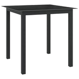 Vidaxl tuintafel 80x80x74 cm aluminium en glas zwart