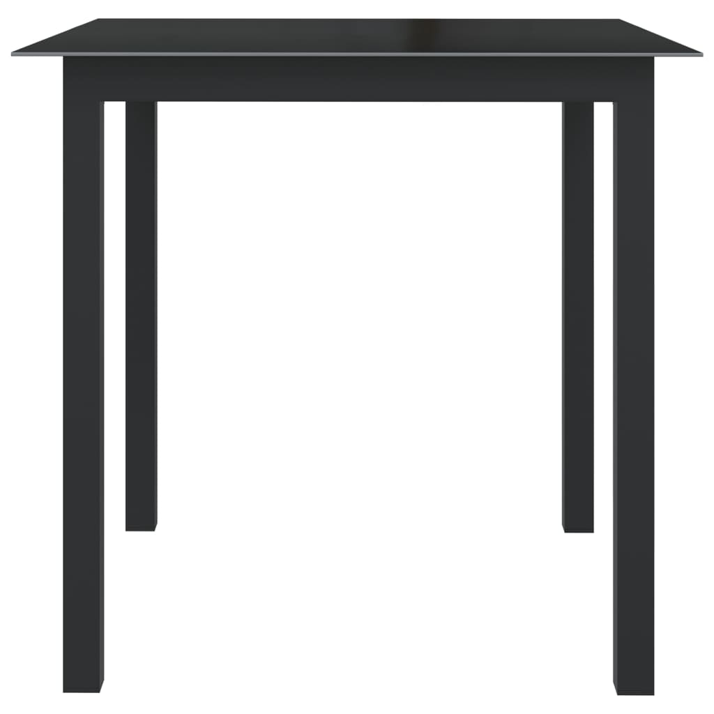 Vidaxl tuintafel 80x80x74 cm aluminium en glas zwart
