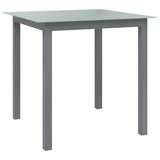 Vidaxl tuintafel 80x80x74 cm aluminium en glas lichtgrijs