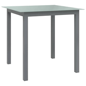 Vidaxl tuintafel 80x80x74 cm aluminium en glas lichtgrijs