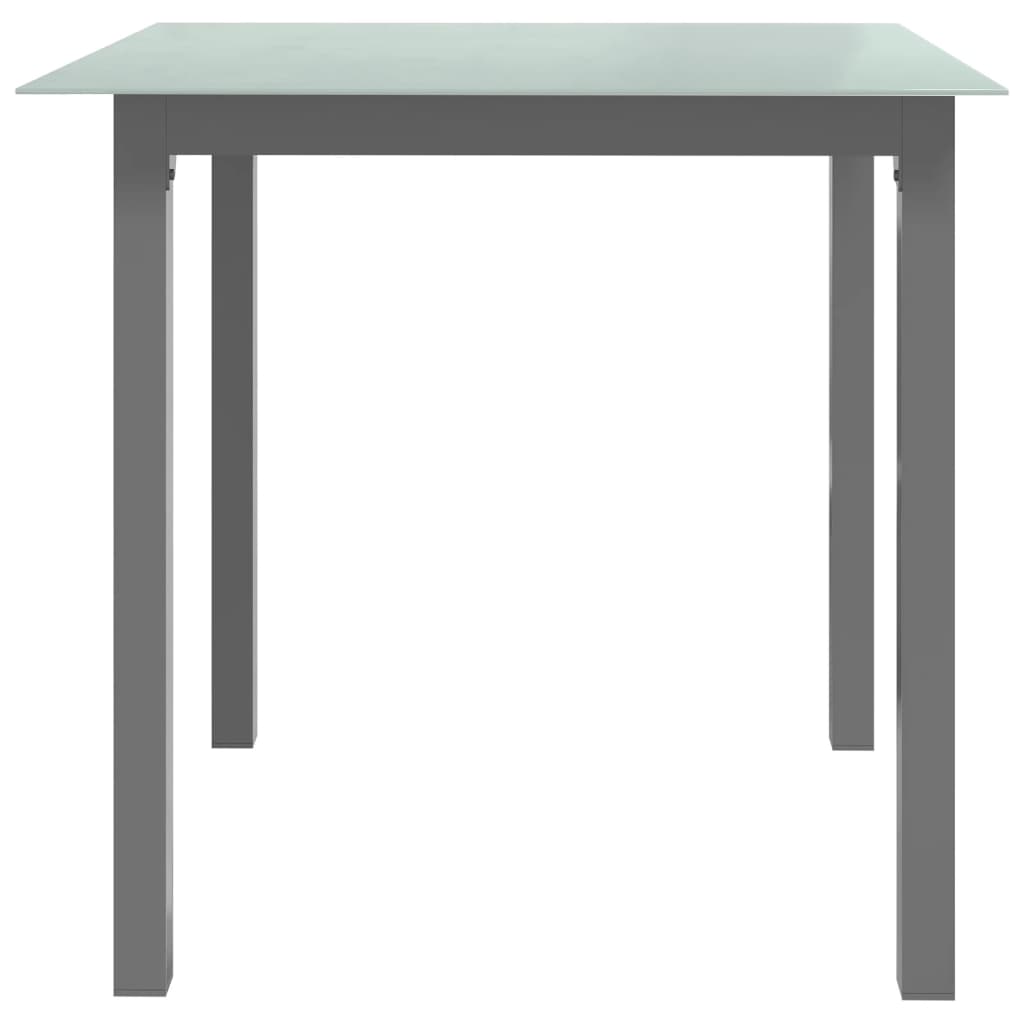 Vidaxl tuintafel 80x80x74 cm aluminium en glas lichtgrijs