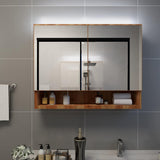 Vidaxl badkamerspiegelkast led 80x15x60 cm mdf eikenkleurig