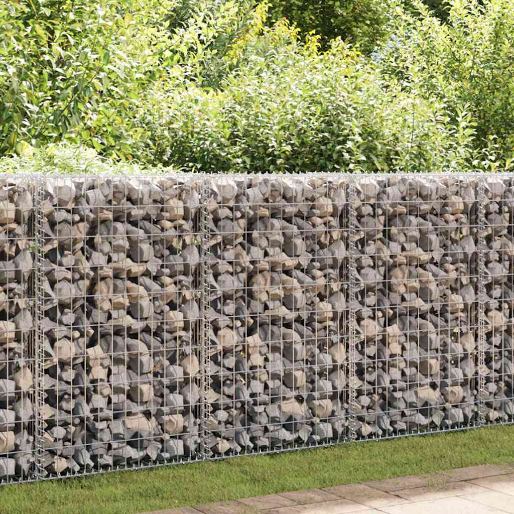 Vidaxl schanskorfmuur met deksels 60x30x100 cm gegalvaniseerd staal