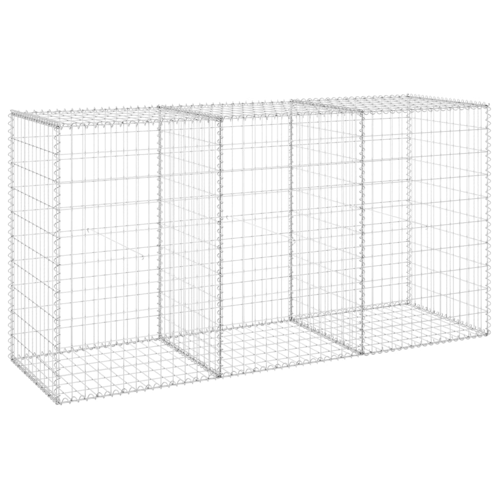 Vidaxl Schanskorf wall with lids 200x60x100 cm galvanized steel