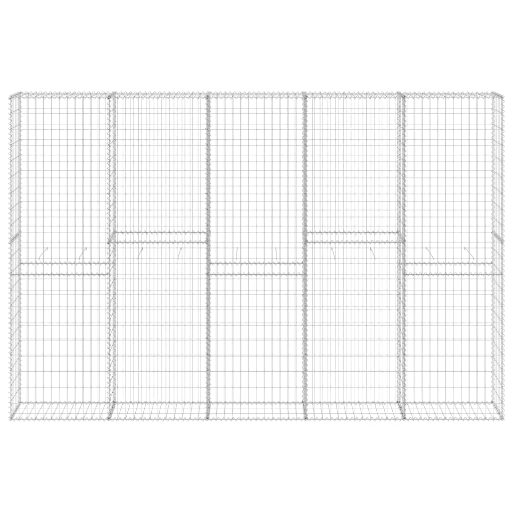 Vidaxl stena schanskorf s pokrovi 300x30x200 cm pocinkano jeklo