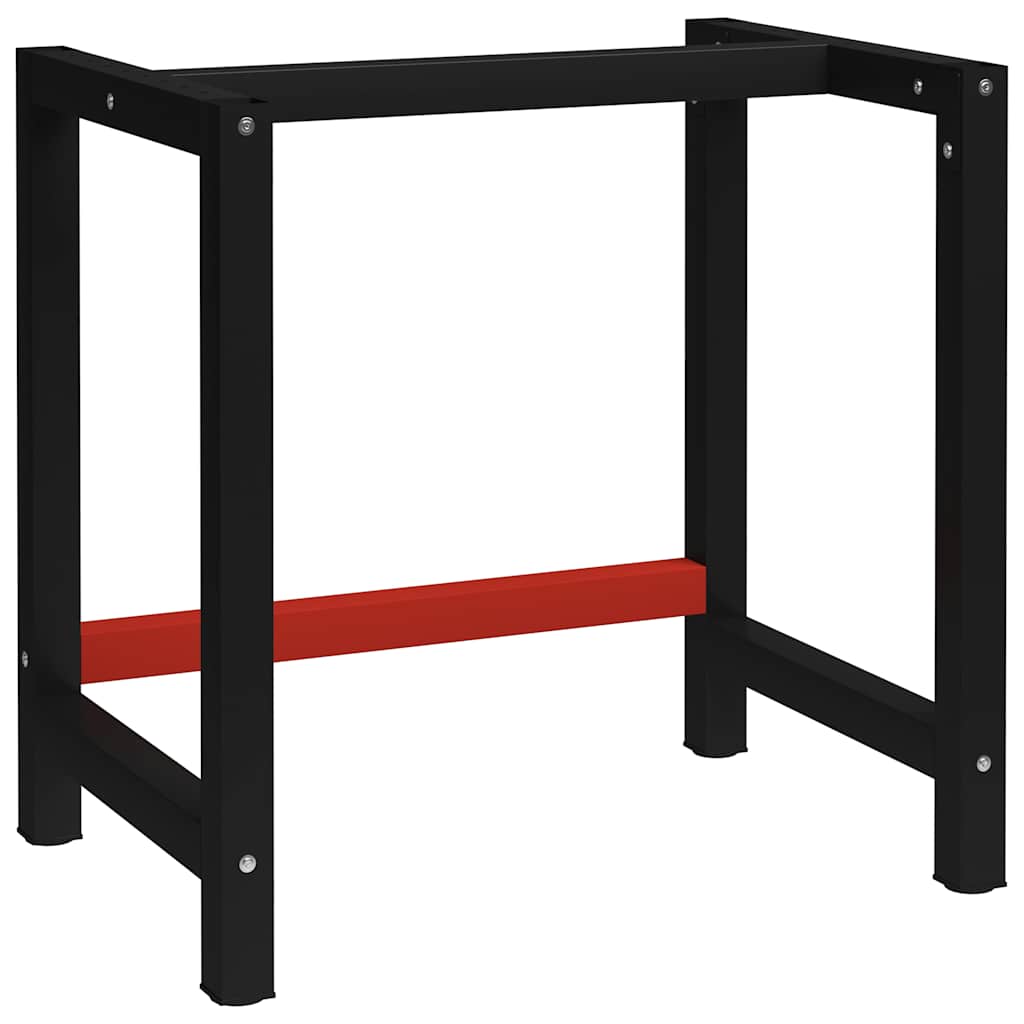 Vidaxl werkbankframe 80x57x79 cm metaal zwart en rood