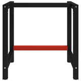 Vidaxl werkbankframe 80x57x79 cm metaal zwart en rood