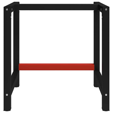 Vidaxl werkbankframe 80x57x79 cm metaal zwart en rood