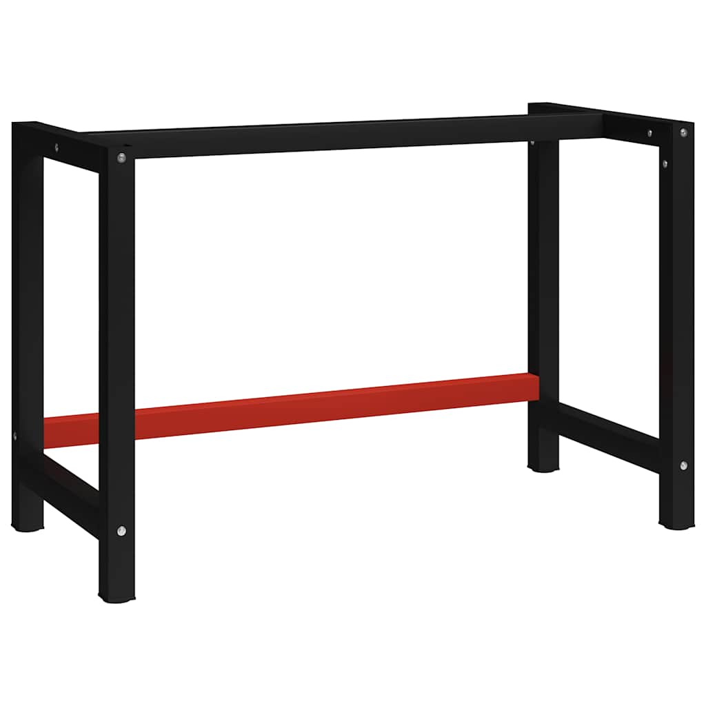 Vidaxl werkbankframe 120x57x79 cm metaal zwart en rood