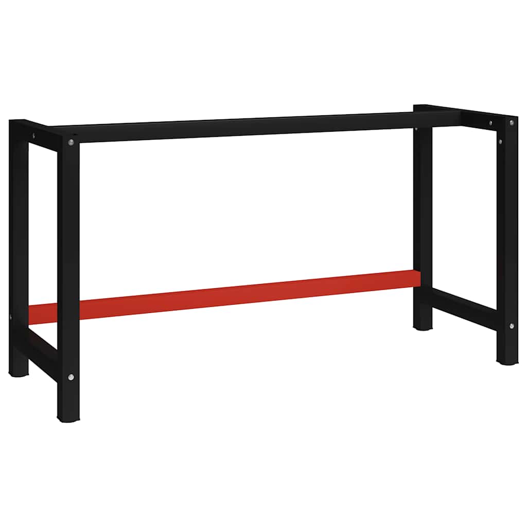 Vidaxl werkbankframe 150x57x79 cm metaal zwart en rood