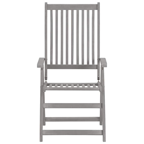 Vidaxl tuinstoelen verstelbaar 3 st massief acaciahout grijs