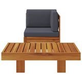 Vidaxl 2-delige loungeset met donkergrijze kussens acaciahout
