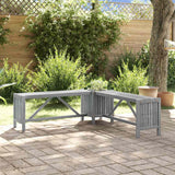 Vidaxl tuinhoekbank met plantenbak 117 cm massief acaciahout grijs