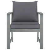 Vidaxl tuinstoelen 2 st met donkergrijze kussens massief acaciahout