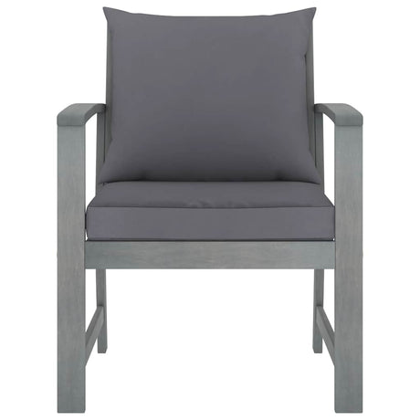 Vidaxl tuinstoelen 2 st met donkergrijze kussens massief acaciahout