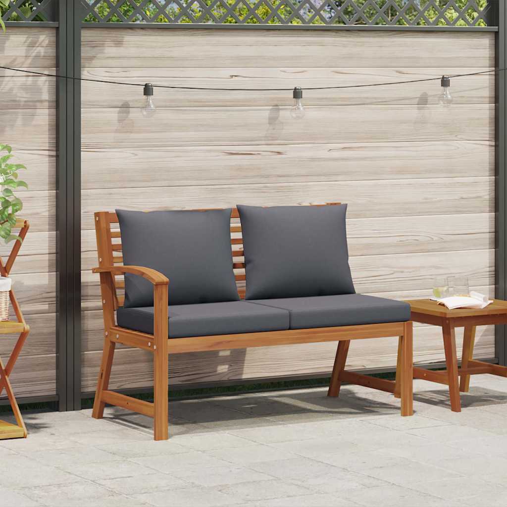 Vidaxl tuinbank met donkergrijs kussen 114,5 cm massief acaciahout