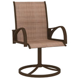 Vidaxl tuinstoelen draaibaar 2 st textileen en staal bruin