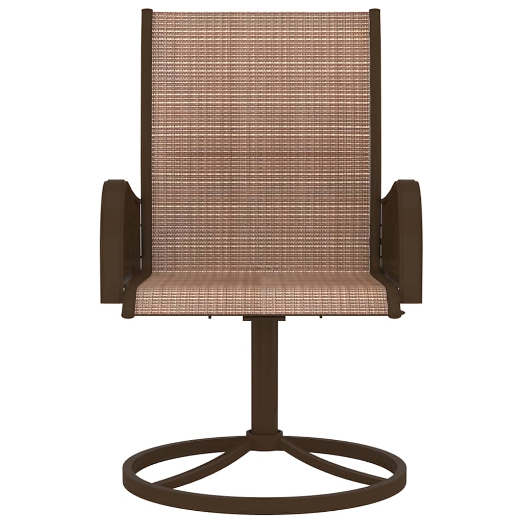 Vidaxl tuinstoelen draaibaar 2 st textileen en staal bruin