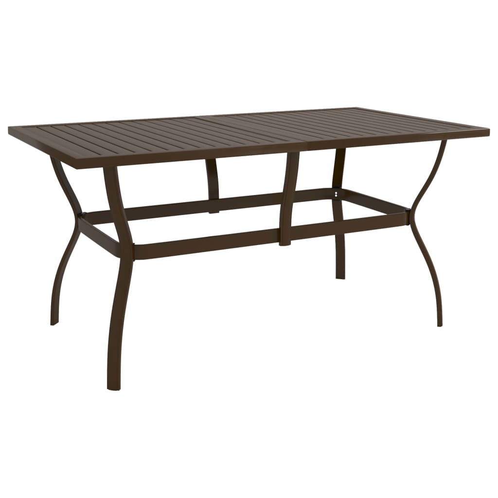 Vidaxl tuintafel 140x80x72 cm staal bruin