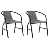 Vidaxl tuinstoelen 2 st 110 kg kunststof rattan en staal