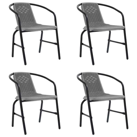 Vidaxl tuinstoelen 4 st 110 kg kunststof rattan en staal