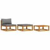 Vidaxl 3-delige loungeset met kussens massief acaciahout