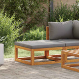 Vidaxl voetensteun met donkergrijs kussen massief acaciahout
