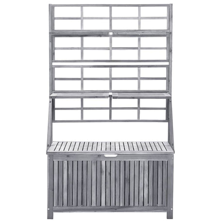 Vidaxl opbergbox met latwerk 99x55x160 cm massief acaciahout grijs