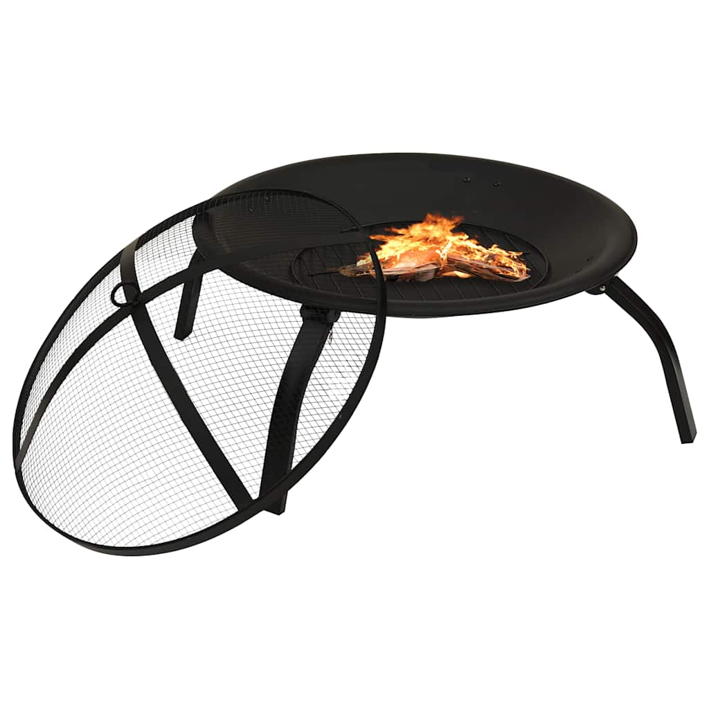 Vidaxl Fire Bowl e barbecue 2 in 1 con poker 56x56x49 cm in acciaio