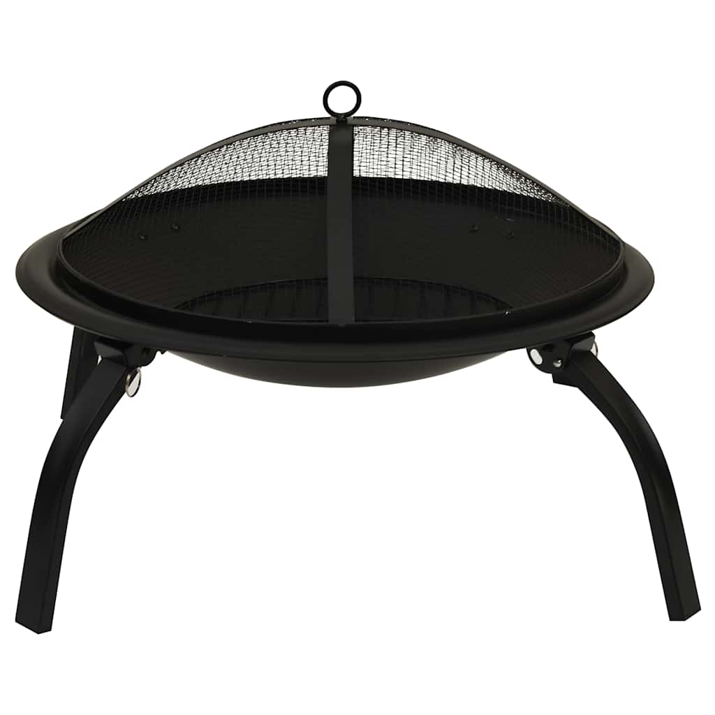 Vidaxl vuurschaal en barbecue 2-in-1 met pook 56x56x49 cm staal