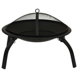 Vidaxl vuurschaal en barbecue 2-in-1 met pook 56x56x49 cm staal