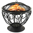 Vidaxl vuurschaal en barbecue 2-in-1 met pook 59x59x60 cm rvs