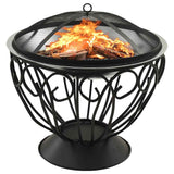 Vidaxl vuurschaal en barbecue 2-in-1 met pook 59x59x60 cm rvs