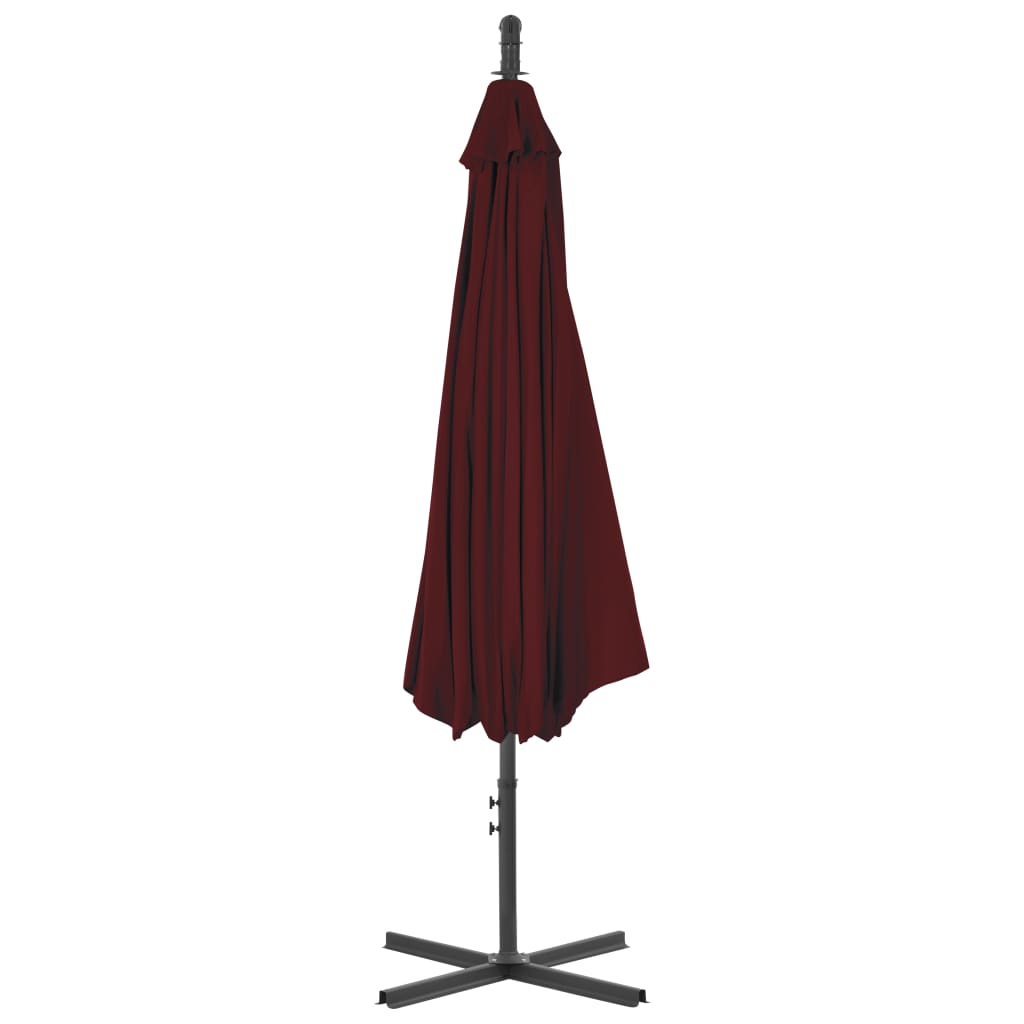 Vidaxl plovoucí parasol s ocelovým pólem 300 cm Bordeaux Red