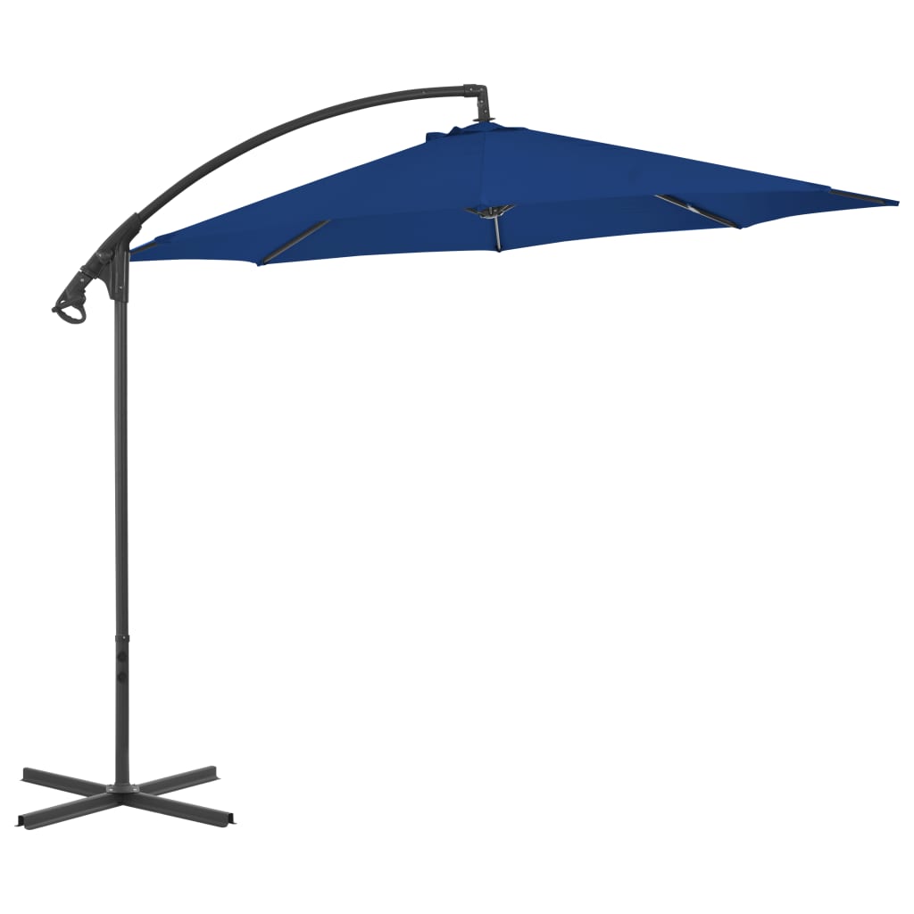 Parasol flottant vidaxl avec poteau en acier 300 cm bleu azure