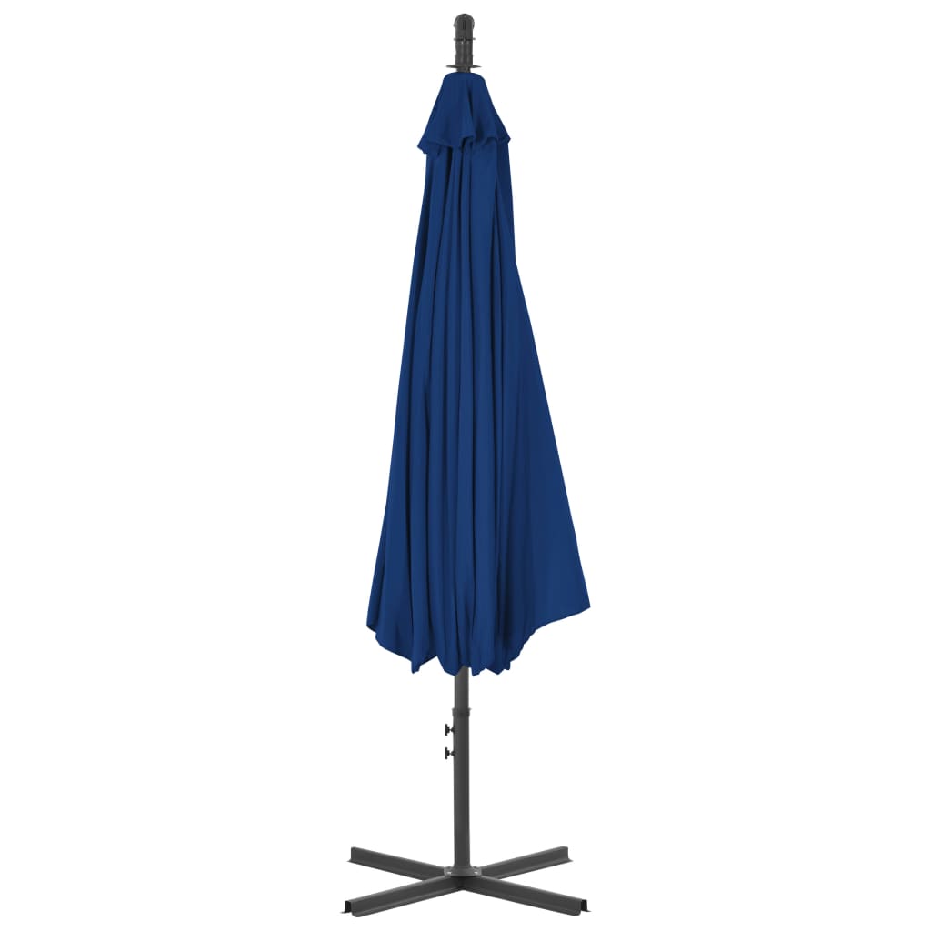 Parasol flottant vidaxl avec poteau en acier 300 cm bleu azure