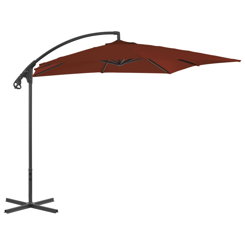 Vidaxl Floating parasol with steel pole 250x250 cm terracotta -colored