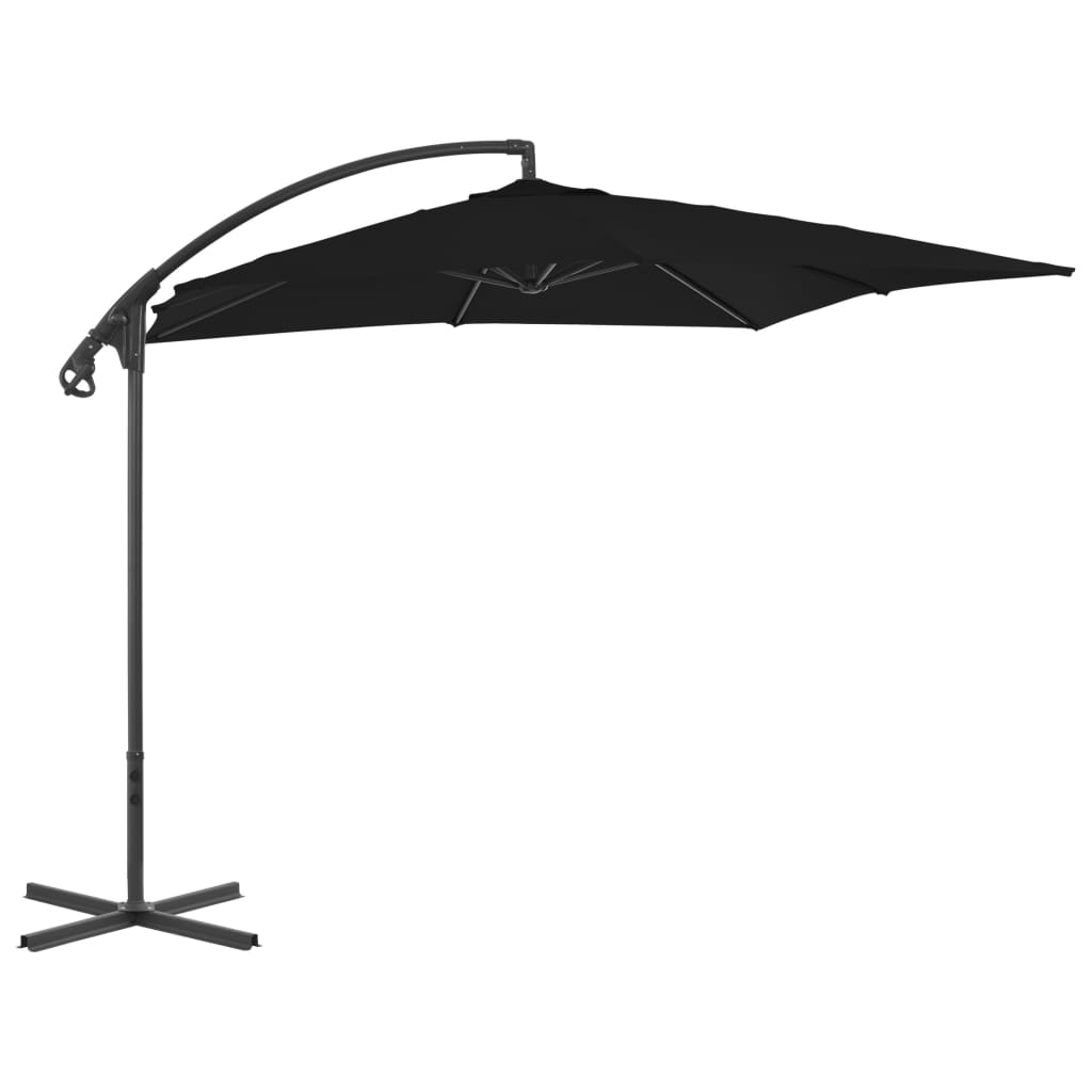 Vidaxl schwimmend Parasol mit Stahlpol 250x250 cm Schwarz