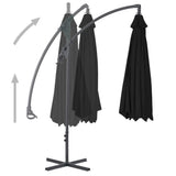 Parasol flottant vidaxl avec poteau en acier 250x250 cm noir