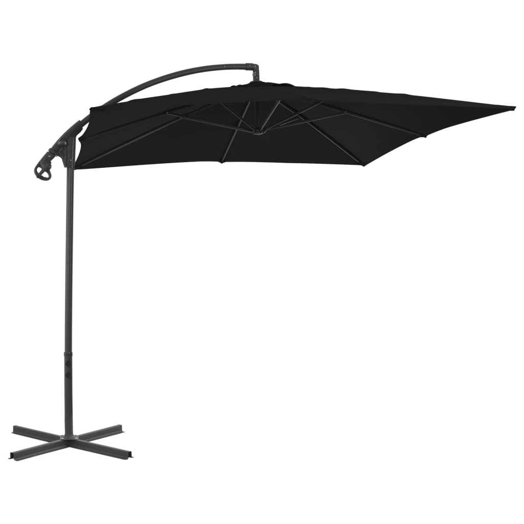 Vidaxl pływający parasol ze stalowym biegunem 250x250 cm czarny