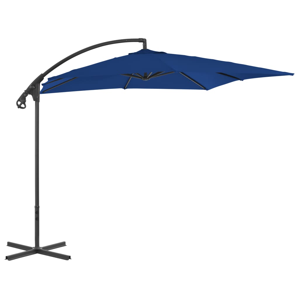 Vidaxl flytande parasol med stålstång 250x250 cm azurblå