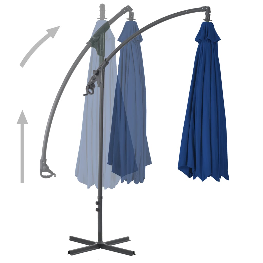 Vidaxl flytande parasol med stålstång 250x250 cm azurblå