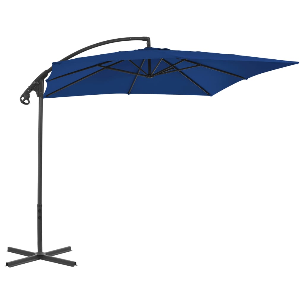 Vidaxl flytande parasol med stålstång 250x250 cm azurblå