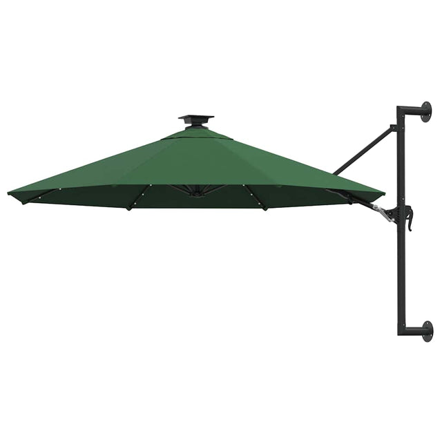 Vidaxl wandparasol met led's 300 cm groen